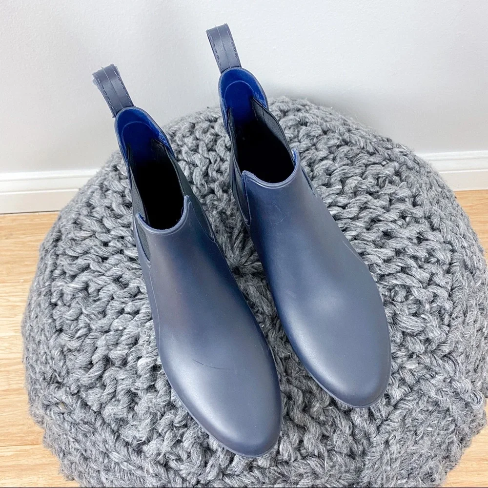 J. Crew Chelsea Short Rain Boot Blue - Picture 6 of 6